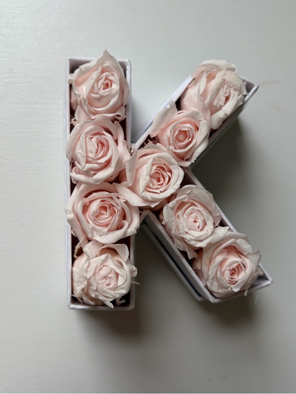 Venus et Fleur Le Mini Eternity Rose Letter in Blush Pink - K